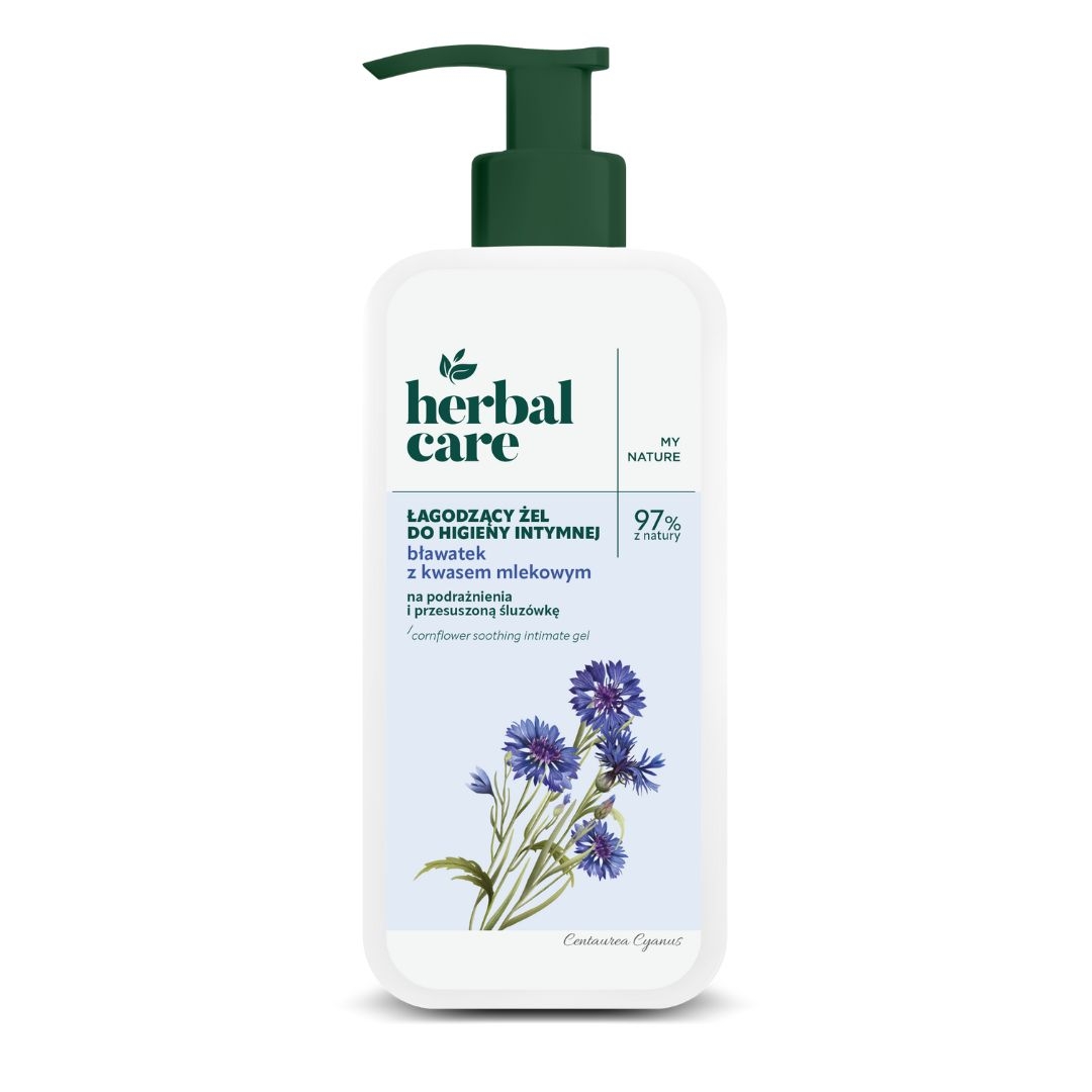 30079611763401637 Herbal Care łagodzący żel do higieny intymnej bławatek i kwas mlekowy 330ml - obrazek 1