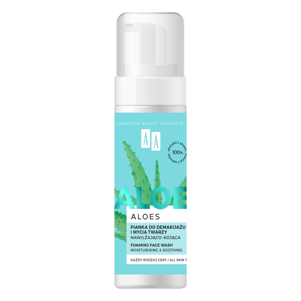 30099001732272817 Aloes 100% aloe vera extract pianka do demakijażu i mycia twarzy nawilżająco-kojąca 150ml - obrazek 1