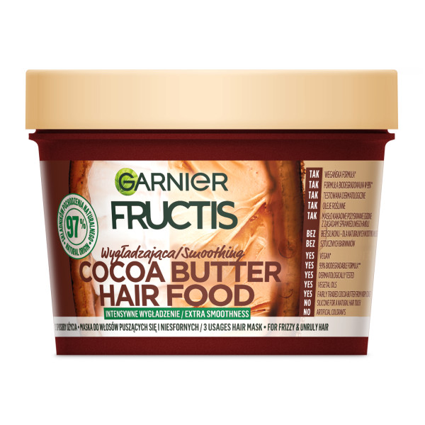 3027461646032708 Fructis Cocoa Butter Hair Food wygładzająca maska do włosów puszących się i niesfornych 390ml - obrazek 1