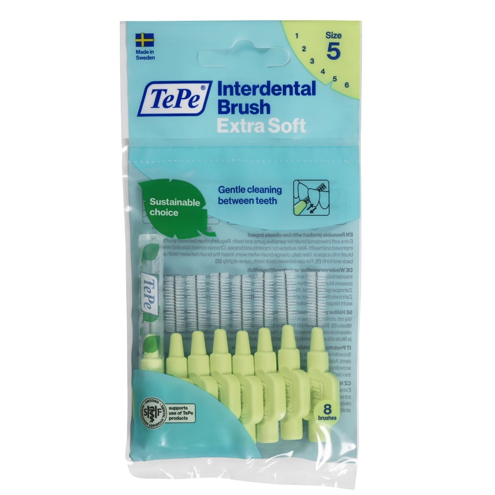 30278471678852698 Extra Soft szczoteczki do przestrzeni międzyzębowych 0.8mm Jasnozielone 8szt - obrazek 1