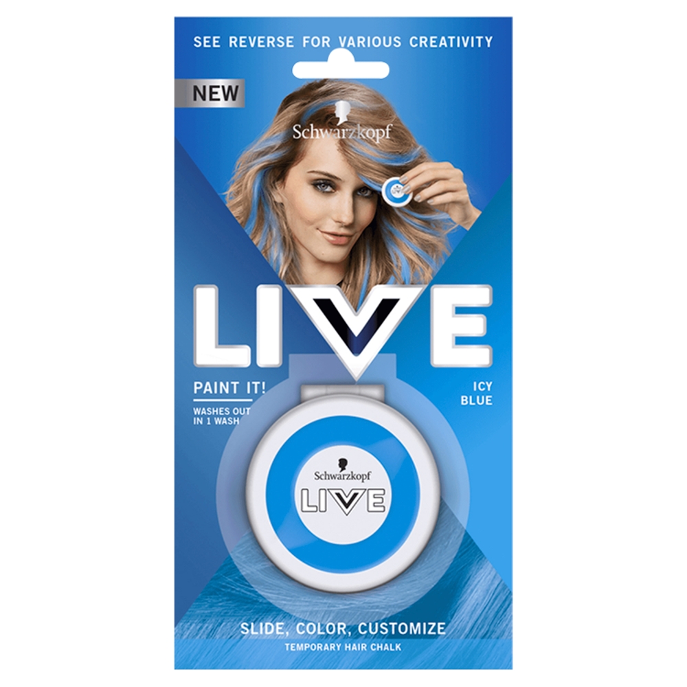 30641131684755455 Live Paint It! zmywalna kreda do włosów Icy Blue 33g - obrazek 1