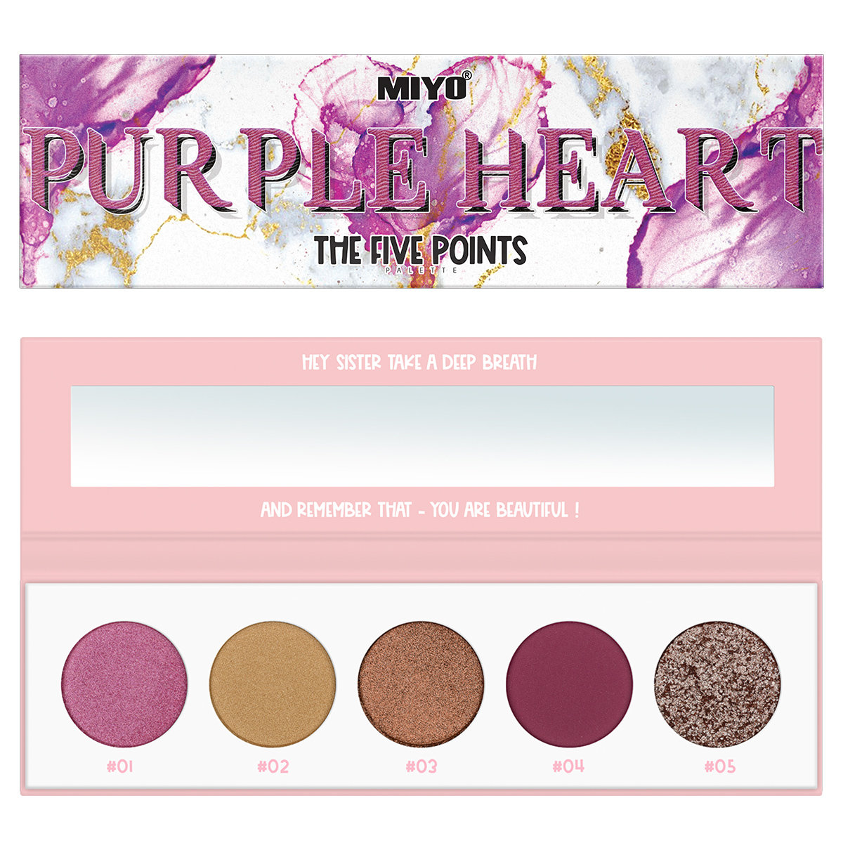 31038941683217729 The Five Points Palette paleta cieni do powiek Purple Heart 6.5g - obrazek 1