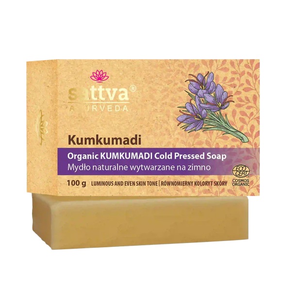 31200331749462924 Organiczne mydło wytwarzane na zimno Kumkumadi 100g - obrazek 1