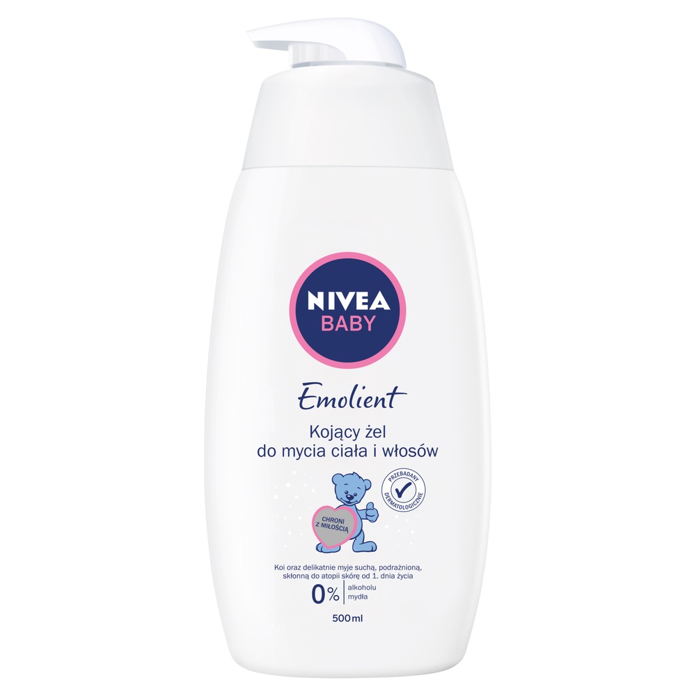 31241801604656159 Baby Emolient kojący żel do mycia ciała i włosów dla dzieci 500ml - obrazek 1