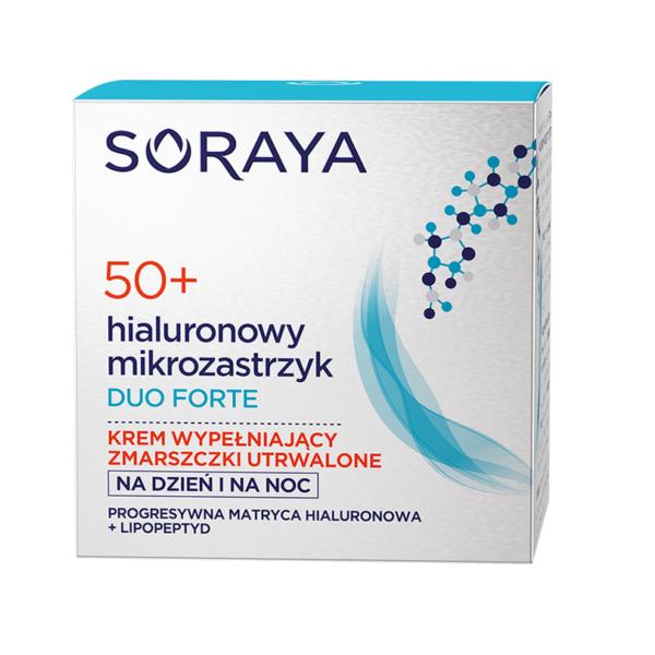 31291551575105758 Hialuronowy Mikrozastrzyk Duo Forte 50+ krem wypełniający zmarszczki utrwalone na dzień i na noc 50ml - obrazek 1