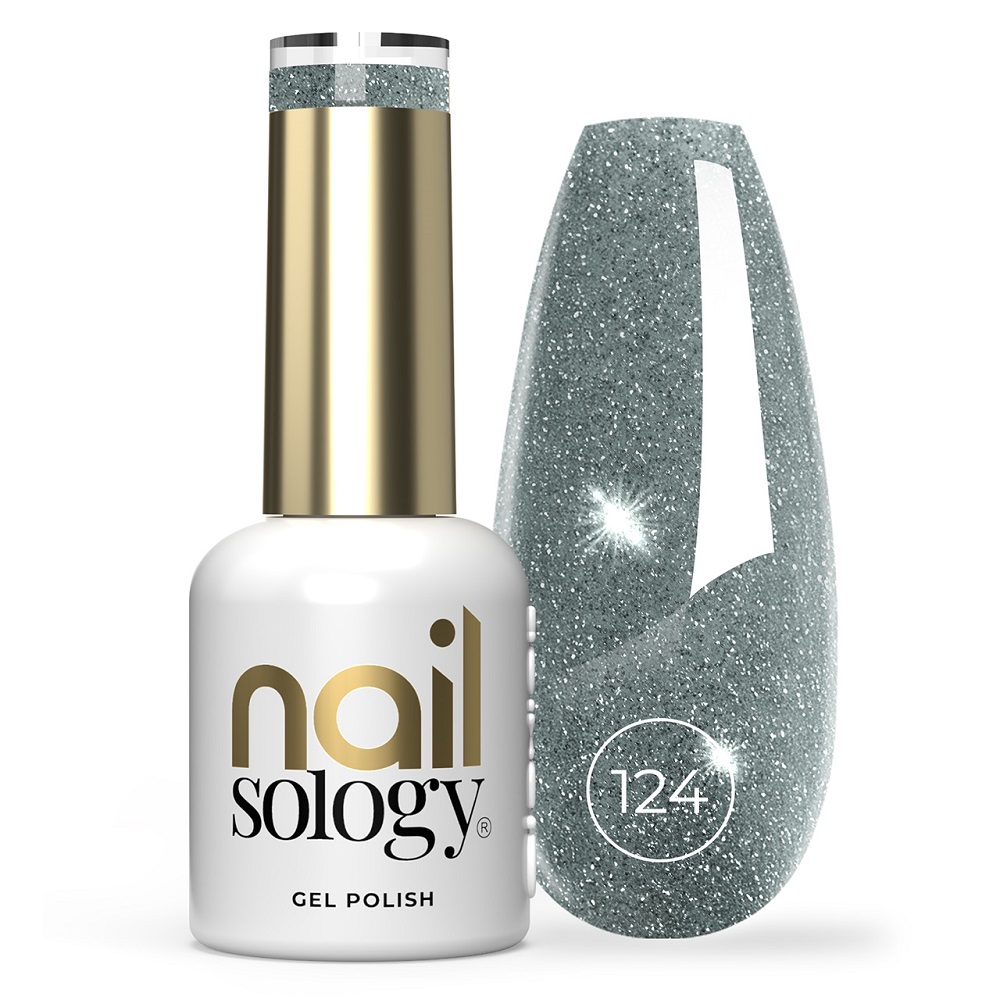 31345421766090121 Nailsology lakier hybrydowy z brokatem 124 Sea Life Blue 8ml - obrazek 1