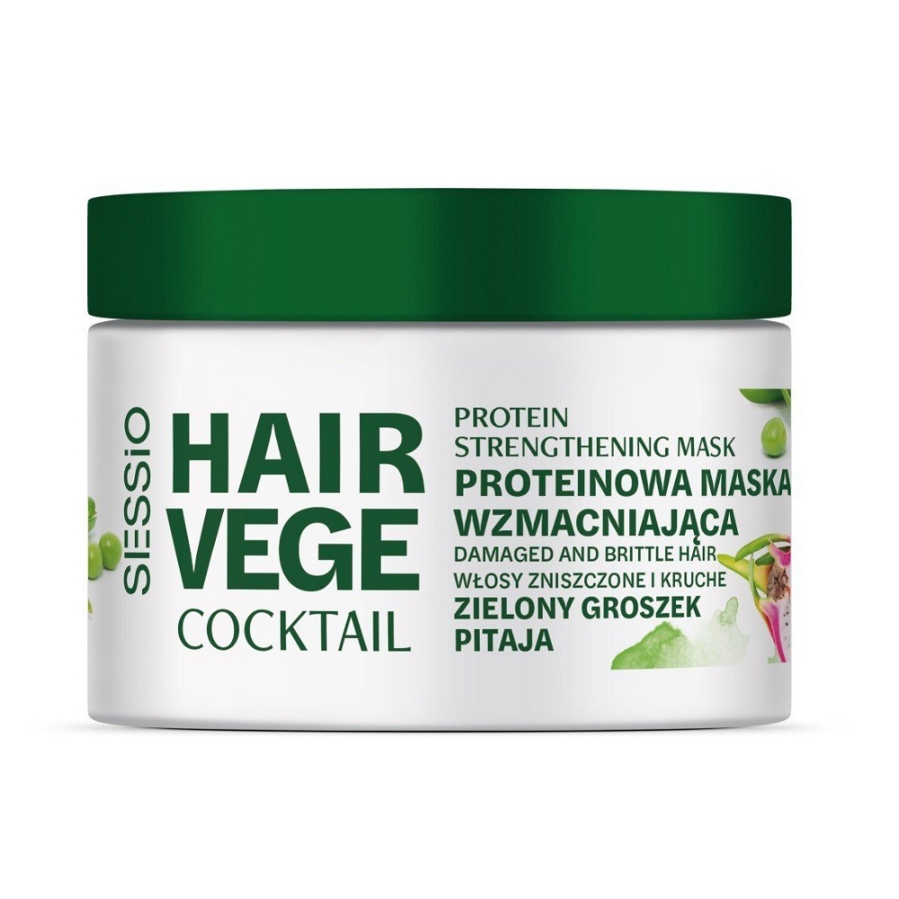 31560721696332062 Hair Vege Cocktail proteinowa maska wzmacniająca Zielony Groszek i Pitaja 250g - obrazek 1