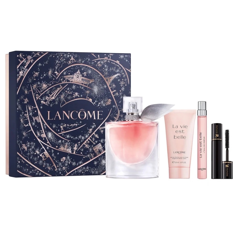 31638171729880412 La Vie Est Belle zestaw woda perfumowana spray 100ml + woda perfumowana spray 10ml + balsam do ciała 50ml + mini tusz do rzęs 2ml - obrazek 1