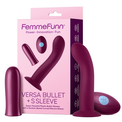 31914841692711619 Versa Bullet With S Sleeve wibrator z nakładką Dark Fuchsia - obrazek 1