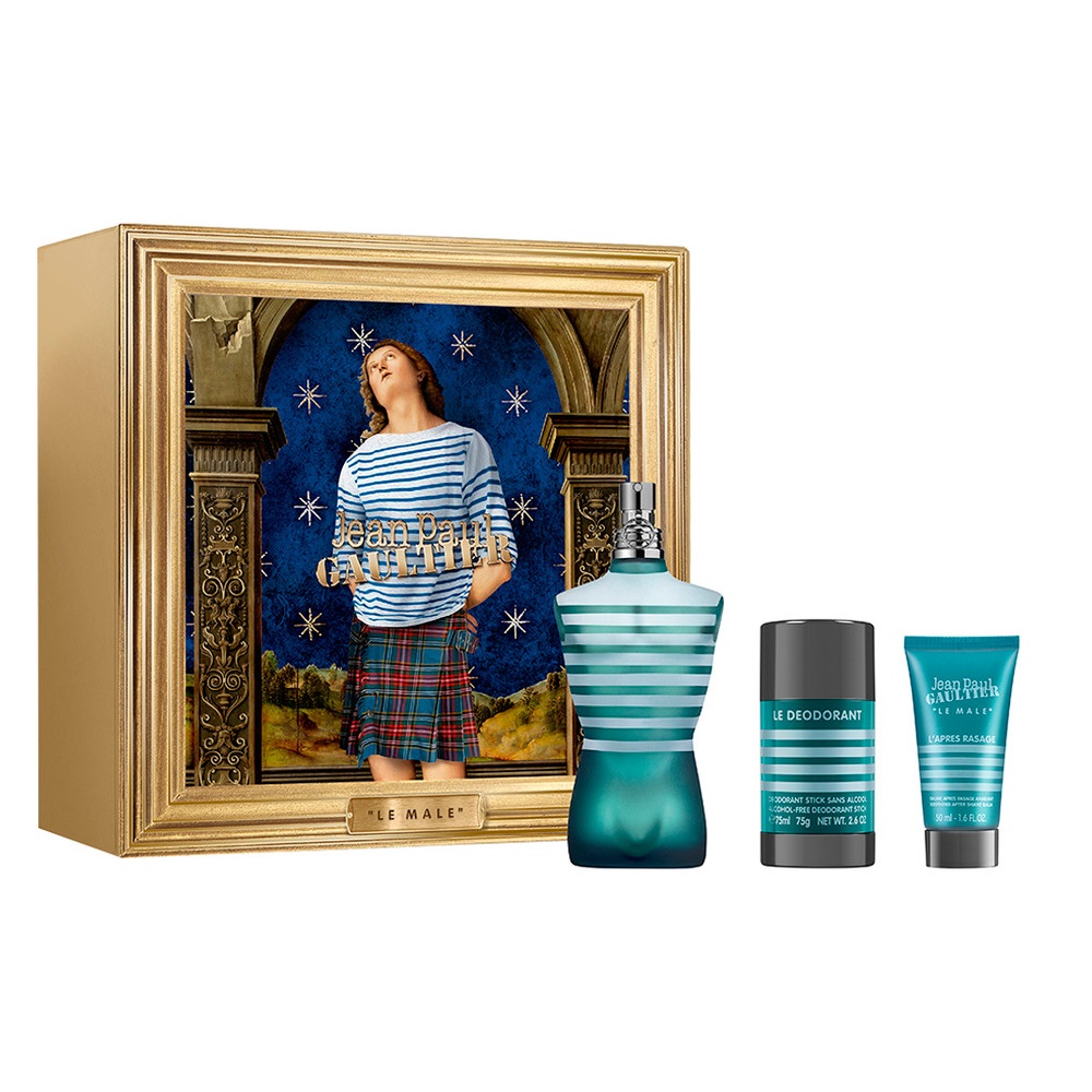31965601738824958 Le Male zestaw woda toaletowa spray 125ml + balsam po goleniu 50ml + dezodorant sztyft 75g - obrazek 1
