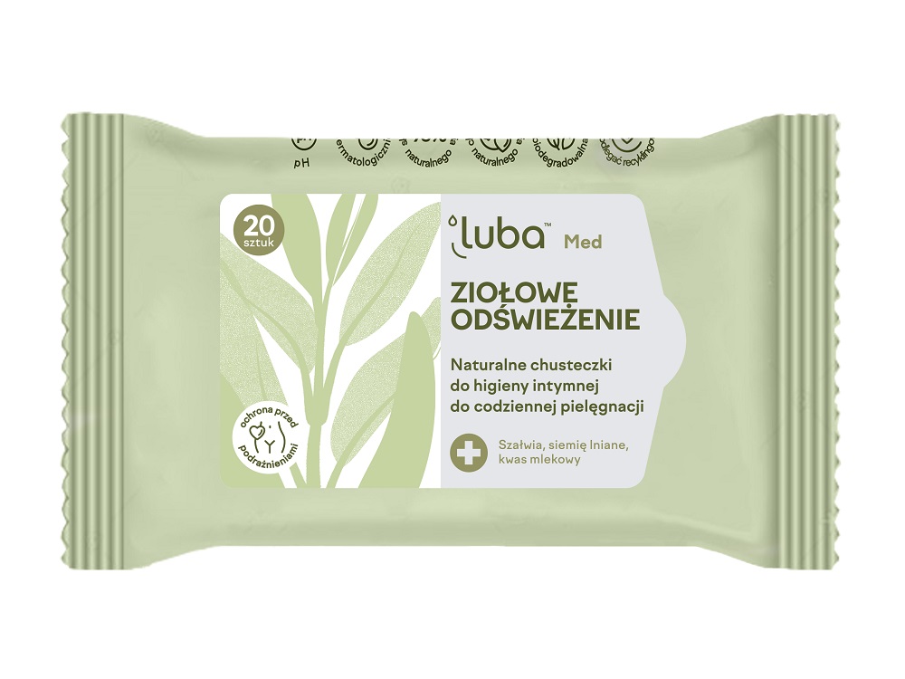 32028341645774295 Med Ziołowe Odświeżenie naturalne chusteczki do higieny intymnej 20szt. - obrazek 1