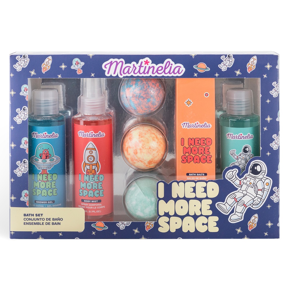 32256051710503072 I Need More Space Complete Bath Set zestaw sól do kąpieli 100g + mgiełka do ciała 150ml + szampon 150ml + żel pod prysznic 150ml + kule do kąpieli 3x60g - obrazek 1