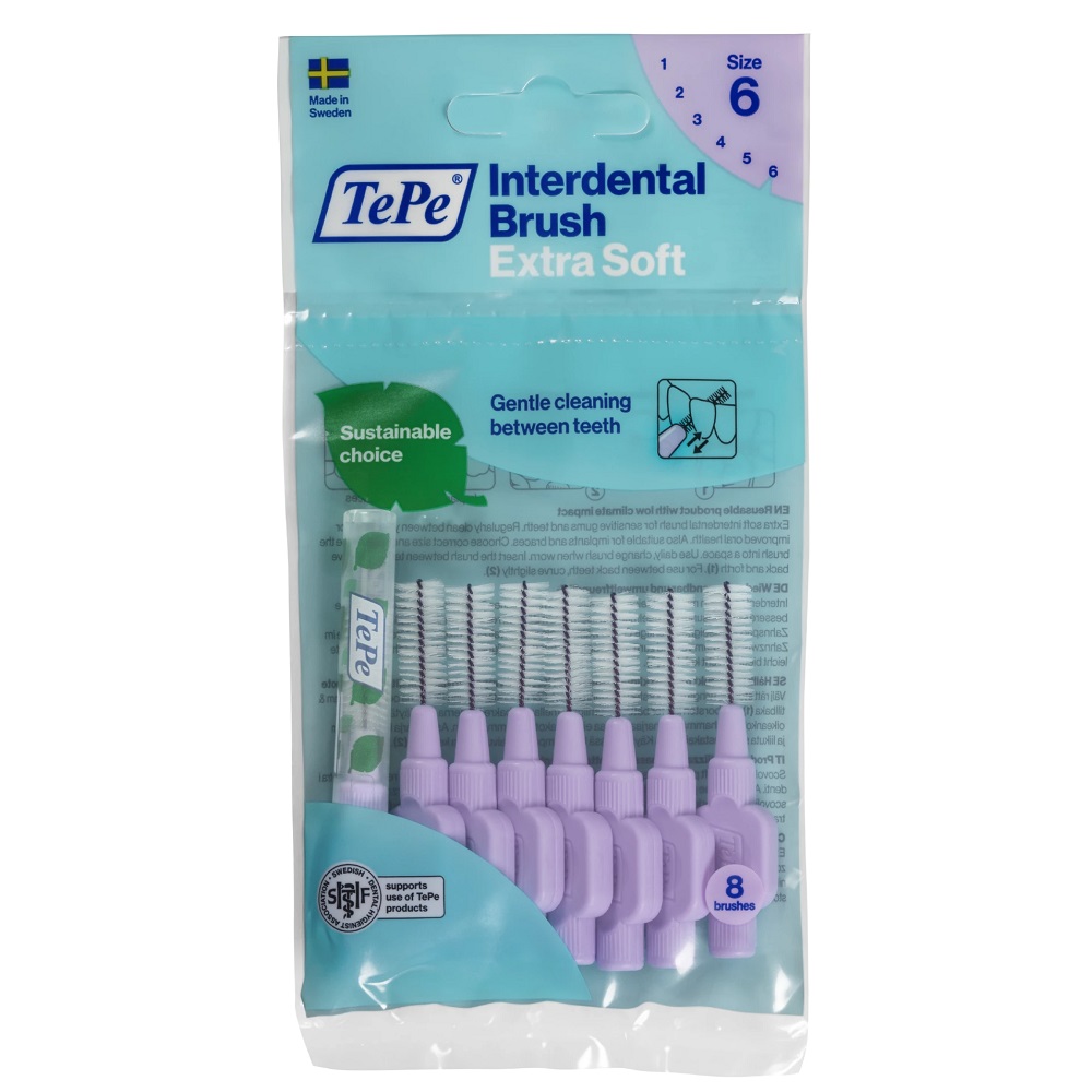 32655591678851124 Extra Soft szczoteczki do przestrzeni międzyzębowych 1.1mm Jasnofioletowe 8szt - obrazek 1