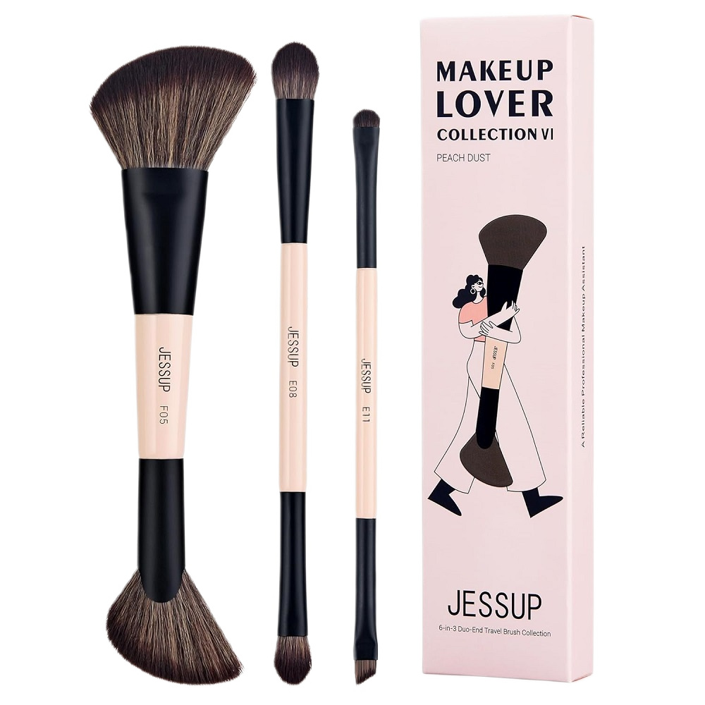 32879641745822109 6-in-3 Duo-End Brush Versatility Collection zestaw dwustronnych pędzli do makijażu Peach Dust 3szt. - obrazek 1
