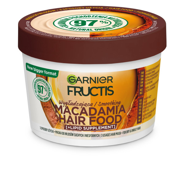 33032241676990437 Fructis Macadamia Hair Food wygładzająca maska do włosów suchych i niesfornych 400ml - obrazek 1