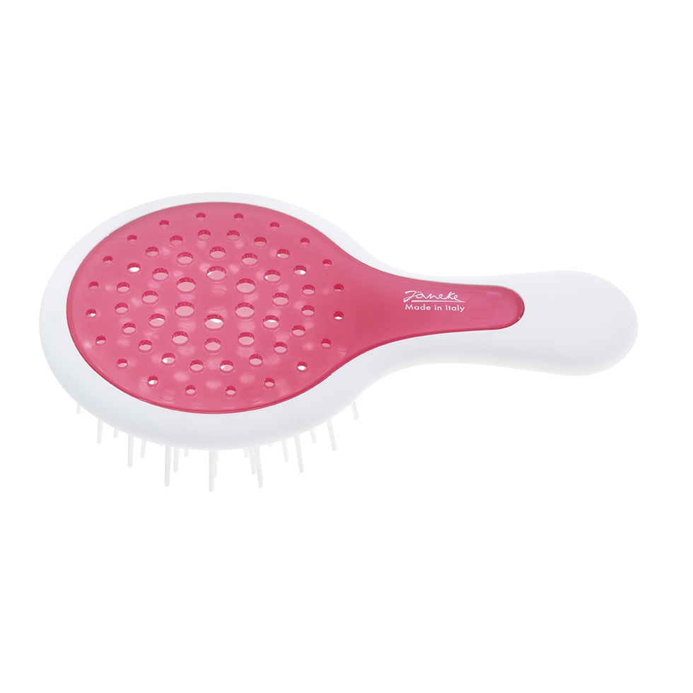 33154631678884278 Mini Superbrush mała szczotka do rozczesywania włosów Biało-Różowa - obrazek 1