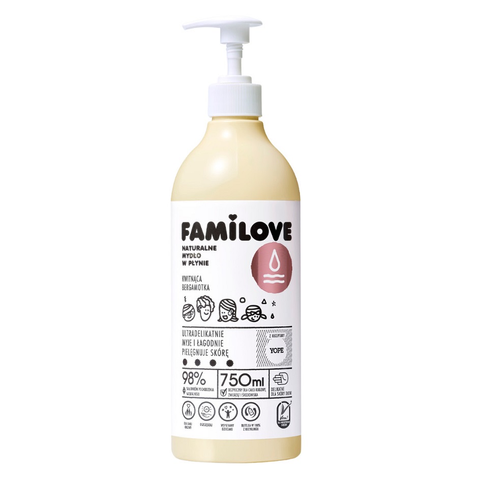 33490961674745307 Familove naturalne mydło w płynie Kwitnąca Bergamotka 750ml - obrazek 1