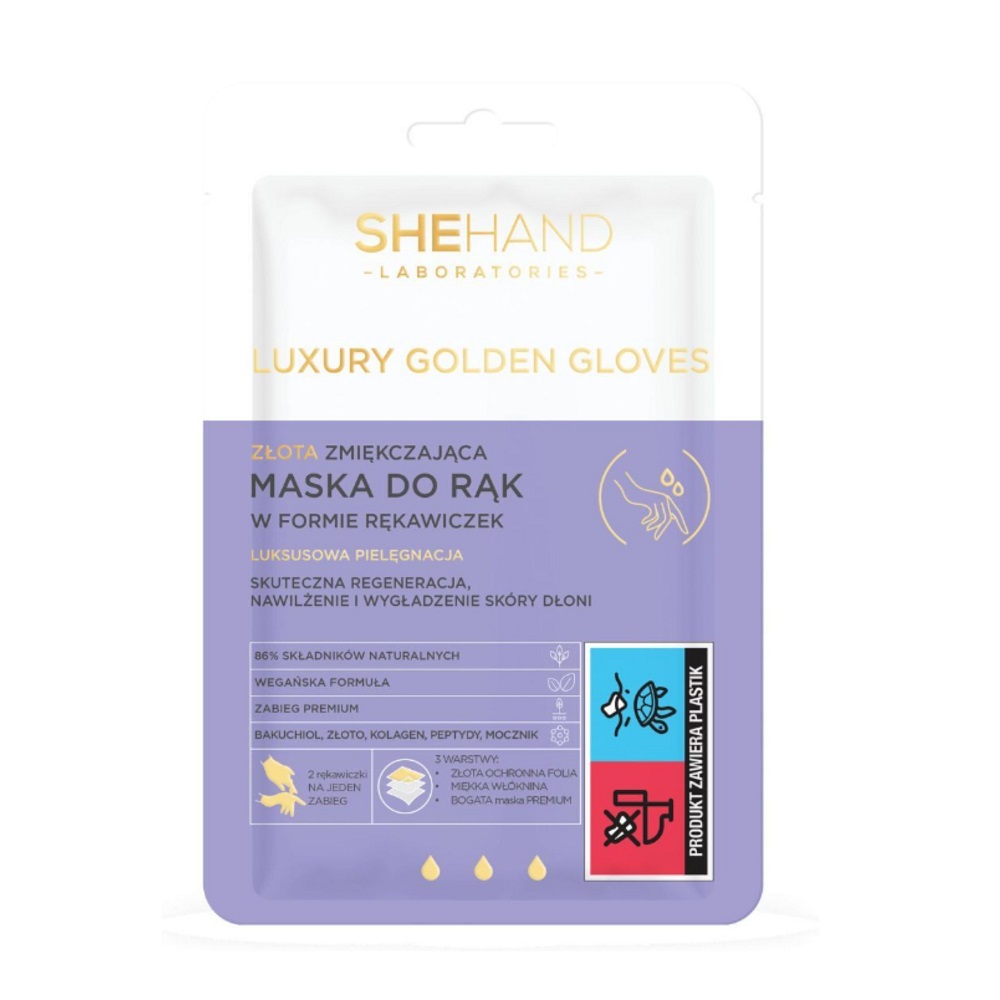 3374931688982776 Luxury Golden Gloves złota zmiękczająca maska do rąk w formie rękawiczek 1 para - obrazek 1