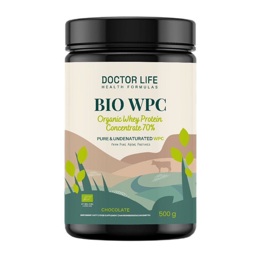 33750091750918286 BIO WPC Organic Whey Protein Concentrate 70% białko suplement diety Chocolate 500g - obrazek 1