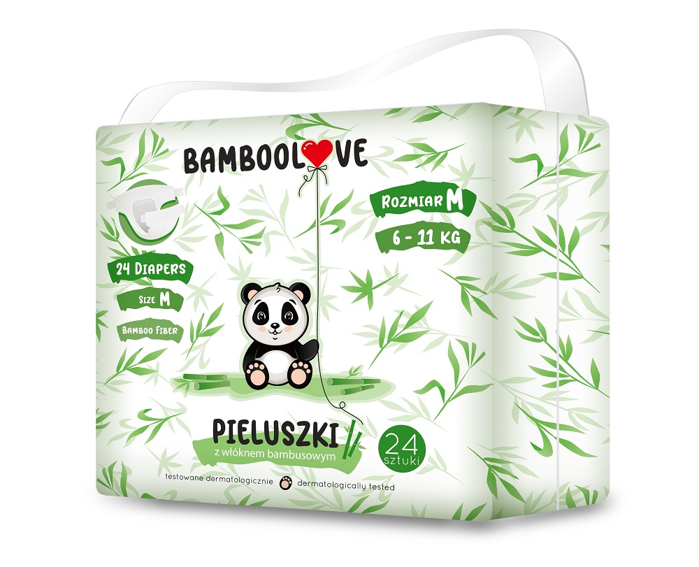 33754351615390782 Pieluszki jednorazowe z włóknem bambusowym rozm. M (6-11 kg) 24szt - obrazek 1