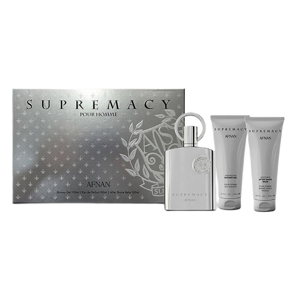 33819031741590163 Supremacy Silver zestaw woda perfumowana spray 100ml + żel pod prysznic 100ml + balsam po goleniu 100ml - obrazek 1