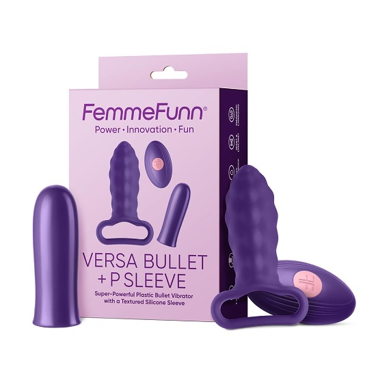3390011692713625 Versa Bullet With P Sleeve wibrator z nakładką Dark Purple - obrazek 1