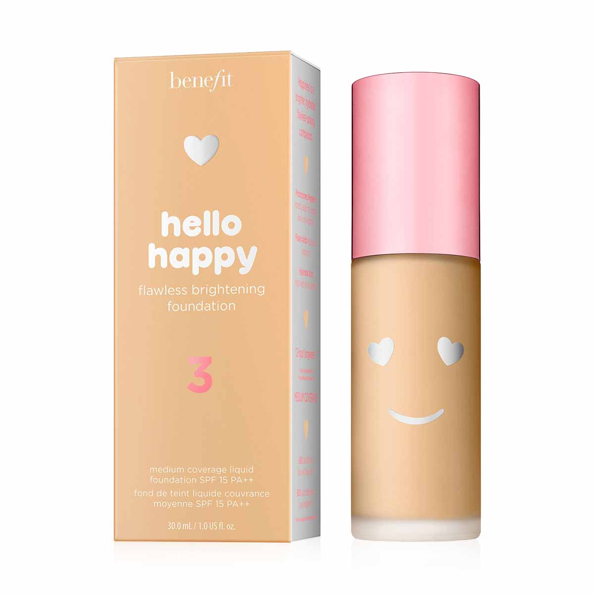 33910611651852641 Hello Happy Flawless Brightening Foundation SPF15 rozświetlający podkład do twarzy o średnim kryciu 3 Light Neutral Warm 30ml - obrazek 1