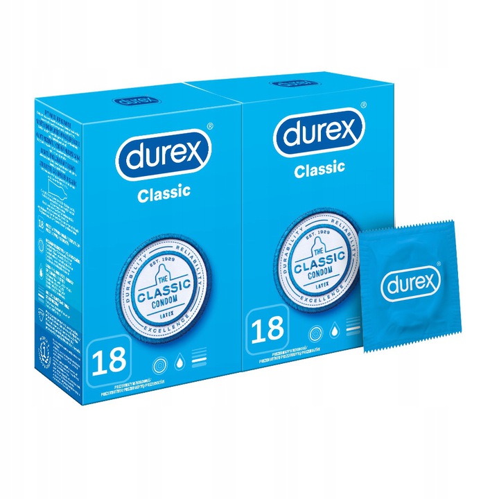 33921271641298125 Durex prezerwatywy Classic klasyczne 36 szt zestaw - obrazek 1