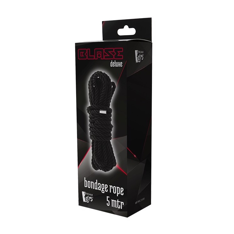33956631762189663 Blaze Deluxe Bondage Rope lina do krępowania Black 5m - obrazek 1