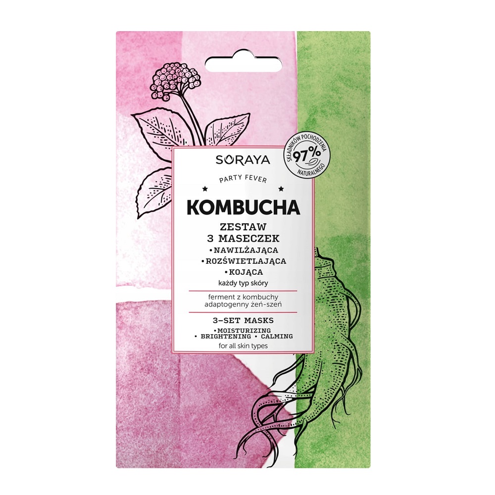 34295861669182223 Kombucha zestaw 3 maseczek 3x8ml - obrazek 1