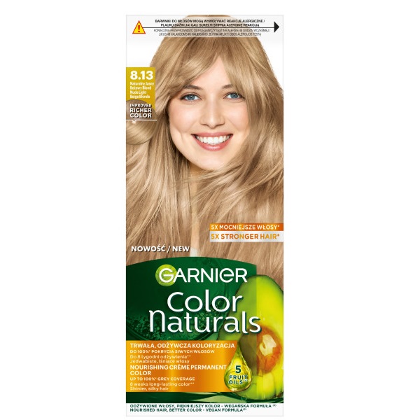 34467481737371615 Color Naturals odżywcza farba do włosów 8.13 Naturalny Jasny Blond - obrazek 1