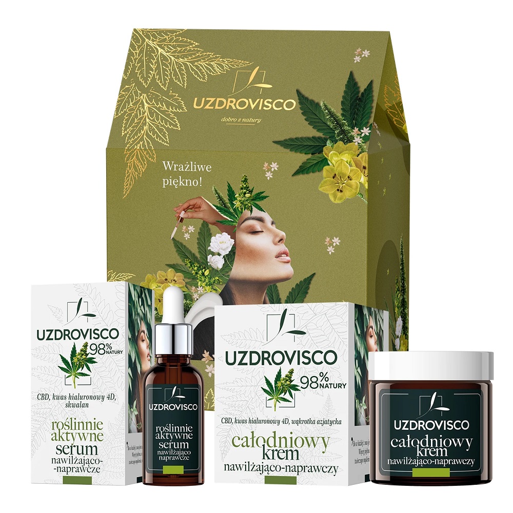 34594201699868769 CBD zestaw całodniowy krem nawilżająco-naprawczy 50ml + roślinnie aktywne serum nawilżająco-naprawcze 30ml - obrazek 1