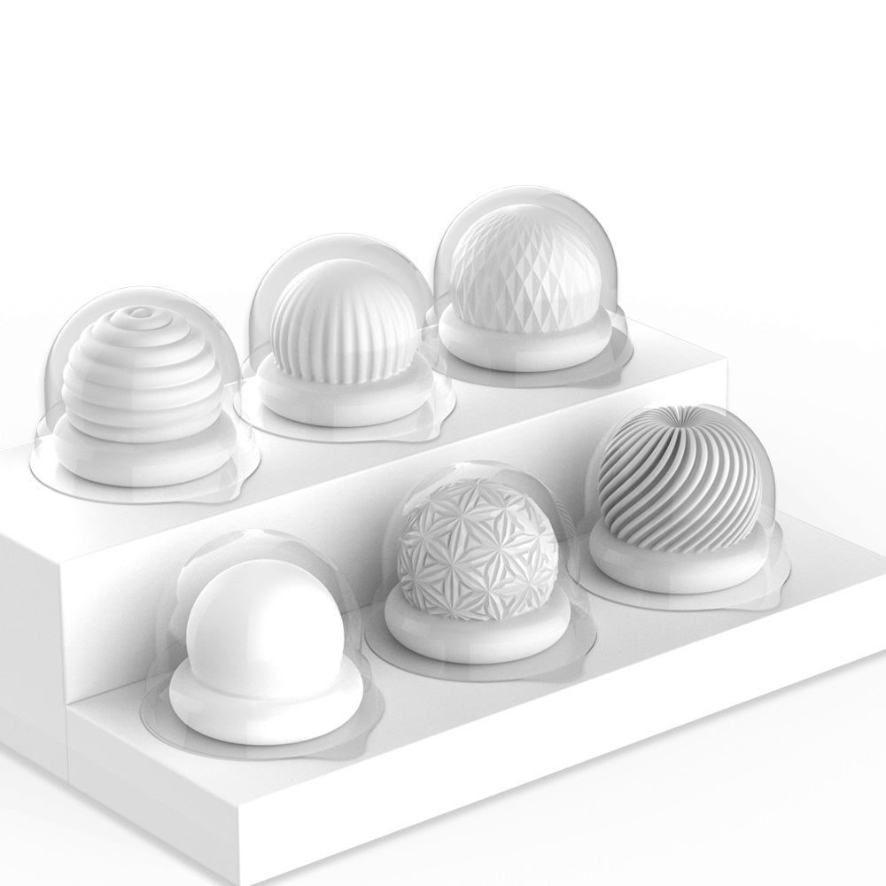 34693441725630877 Jelly Cup zestaw dwustronnych masturbatorów w kształcie jajka 6szt - obrazek 1