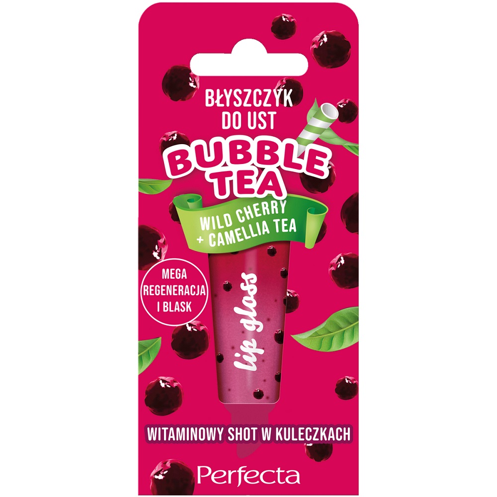 34869831726681820 Bubble Tea błyszczyk do ust Wild Cherry + Camellia Tea 10g - obrazek 1