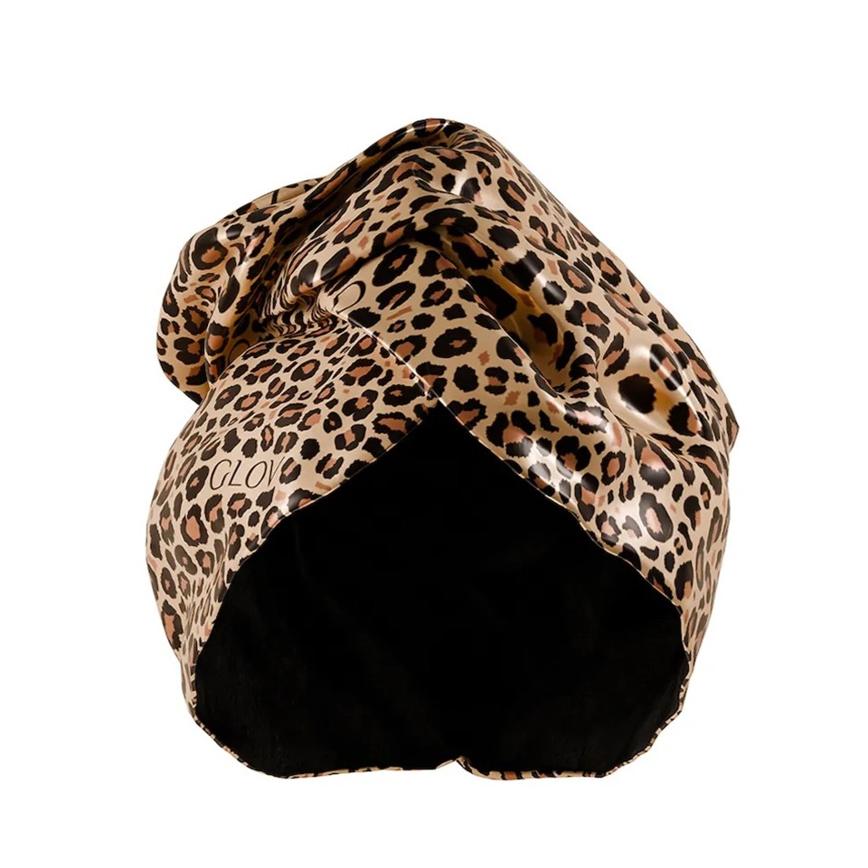 3509261764762796 Dwustronny turban do włosów z mikrofibry i wegańskiej satyny szybkie suszenie anti-frizz Cheetah - obrazek 1