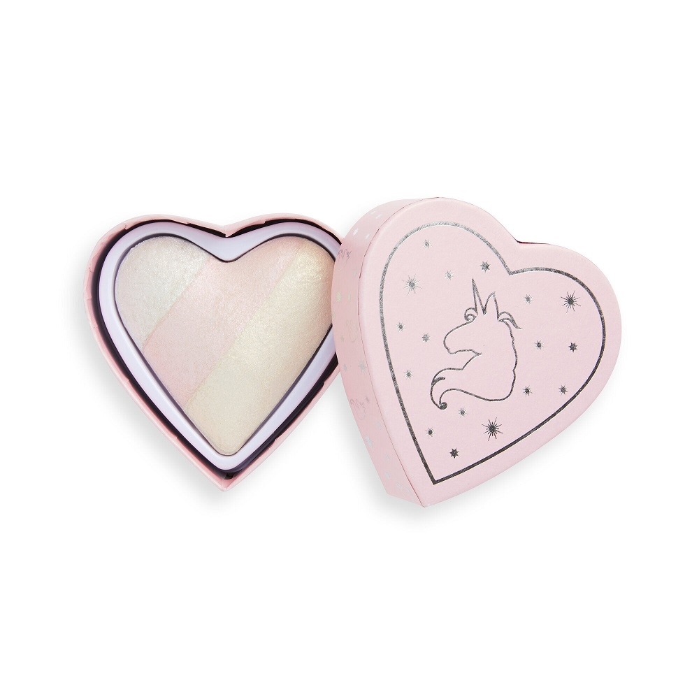 353671660904414 I Heart Revolution Unicorn Heart Glow Highlighter rozświetlacz do twarzy 10g - obrazek 1