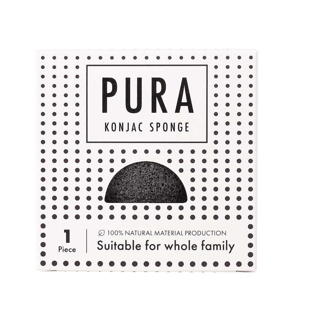 35522171756814098 Pura Konjac Sponge gąbka do mycia twarzy Black - obrazek 1