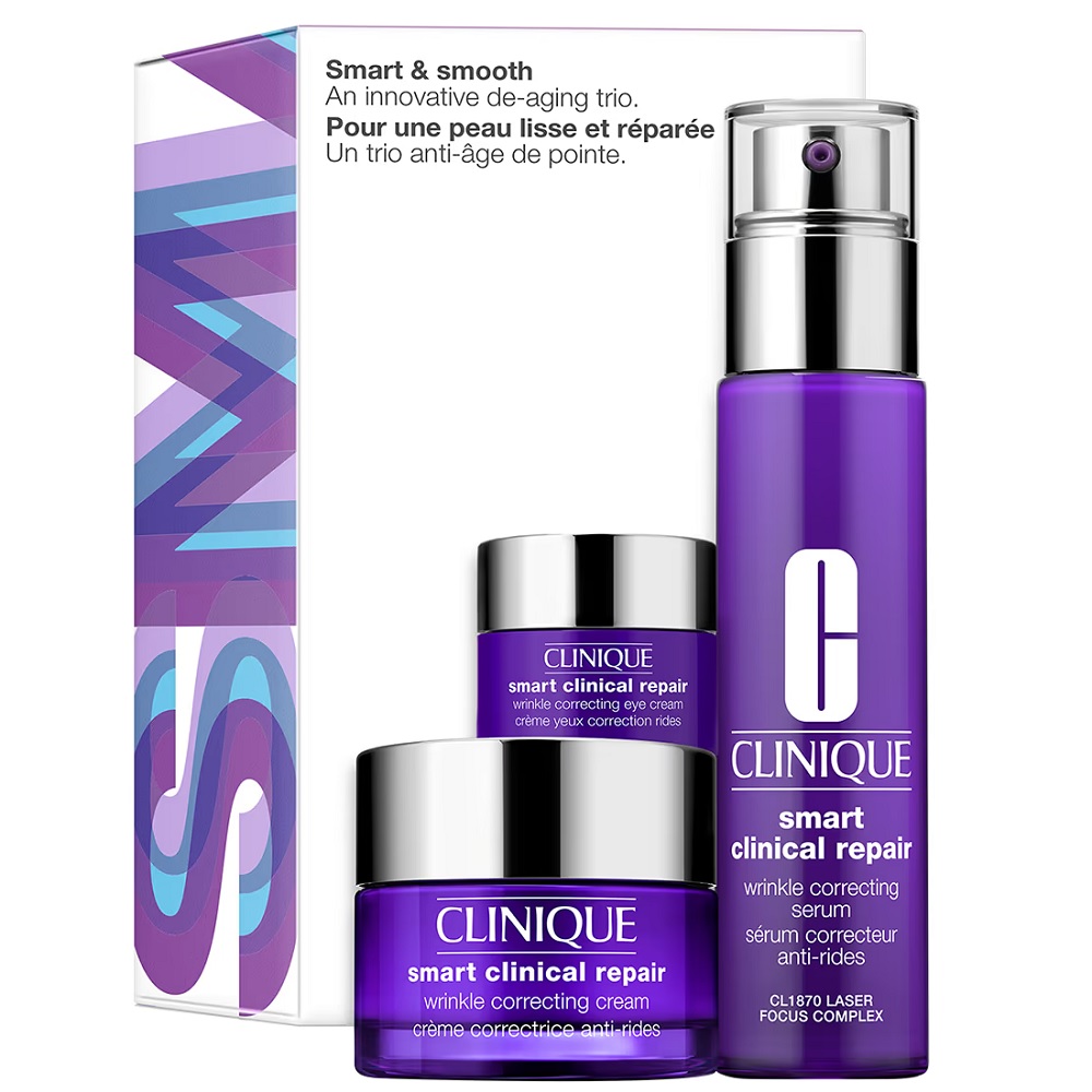 35881191695400724 Smart & Smooth zestaw Smart Clinical Repair™ Wrinkle Correcting Serum 30ml + Smart Clinical Repair™ Wrinkle Correcting Cream 15ml + Smart Clinical Repair™ Wrinkle Correcting Eye Cream 5ml - obrazek 1