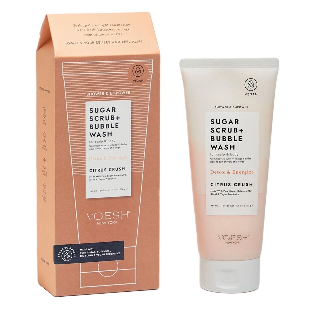 35900981753166068 Sugar Scrub + Bubble Wash cukrowy peeling myjący do ciała i skóry głowy Citrus Crush 210g - obrazek 1