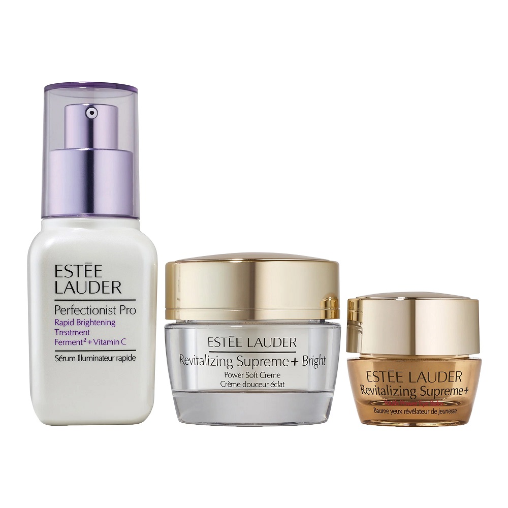 35985841683513733 Ignite Your Radiance Skincare zestaw Perfectionist Pro Rapid Brightening Treatment 30ml + Revitalizing Supreme+ Bright Power Soft Creme 15ml + Revitalizing Supreme+ Youth Power Eye Balm 5ml - obrazek 1
