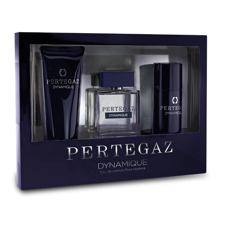 36284731679479668 Pertegaz Dynamique Pour Homme zestaw woda perfumowana spray 100ml + żel pod prysznic 230ml + dezodorant 150ml - obrazek 1