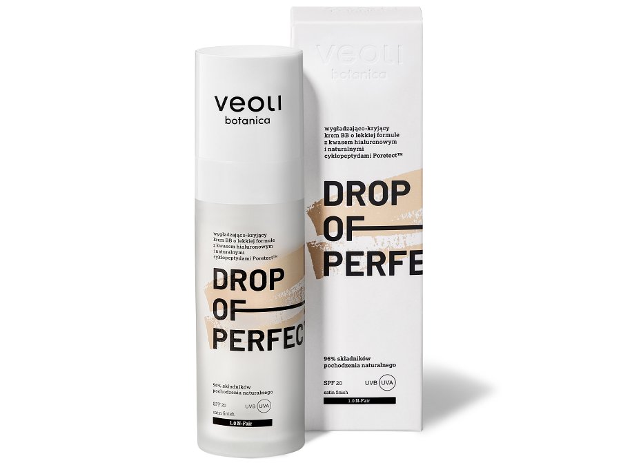 36316471623911314 Drop Of Perfection SPF20 wygładzająco-kryjący krem BB o lekkiej formule 1.0 N-Fair 30ml - obrazek 1
