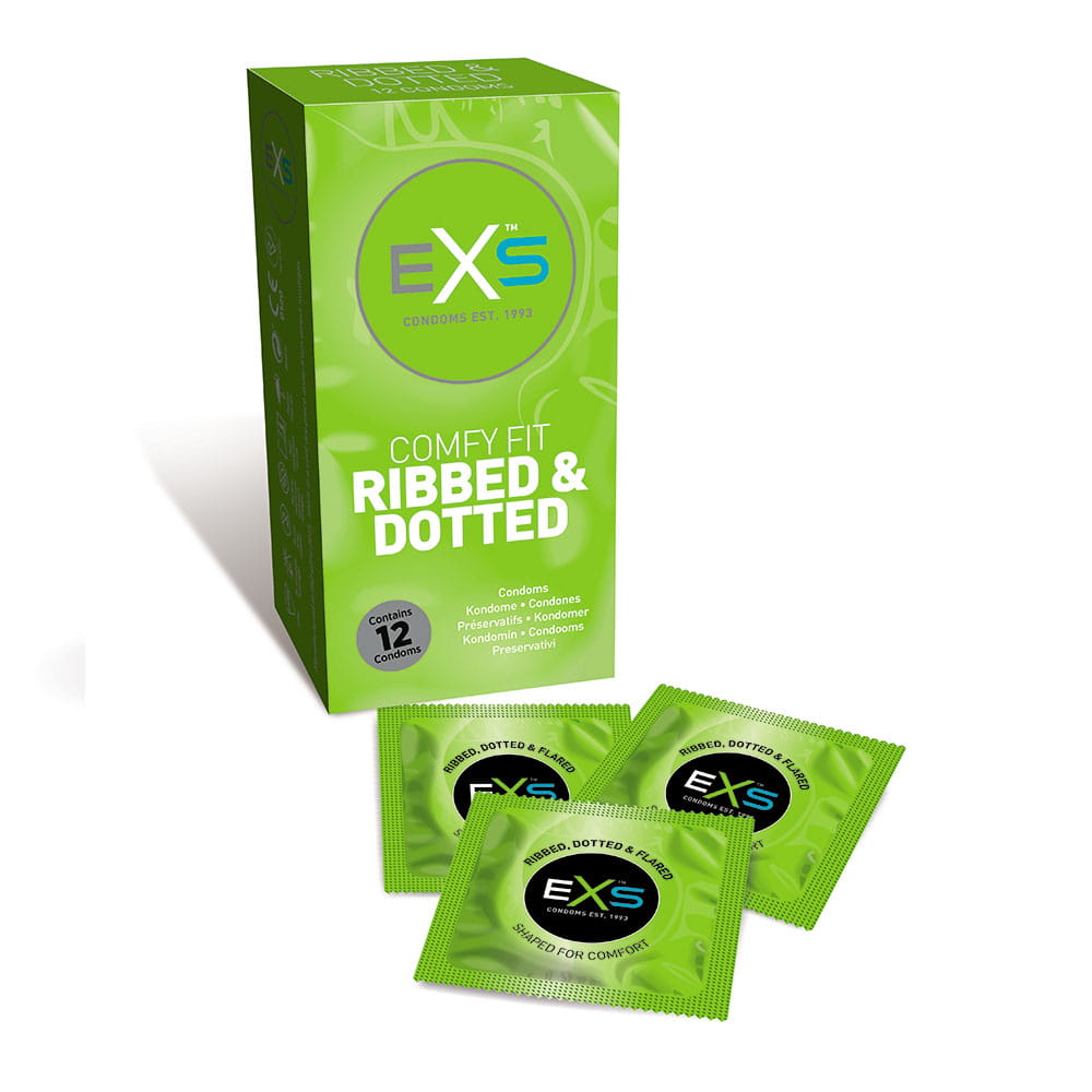 36386731634276332 Comfy Fit Ribbed & Dotted Condoms prążkowane prezerwatywy z wypustkami 12szt. - obrazek 1