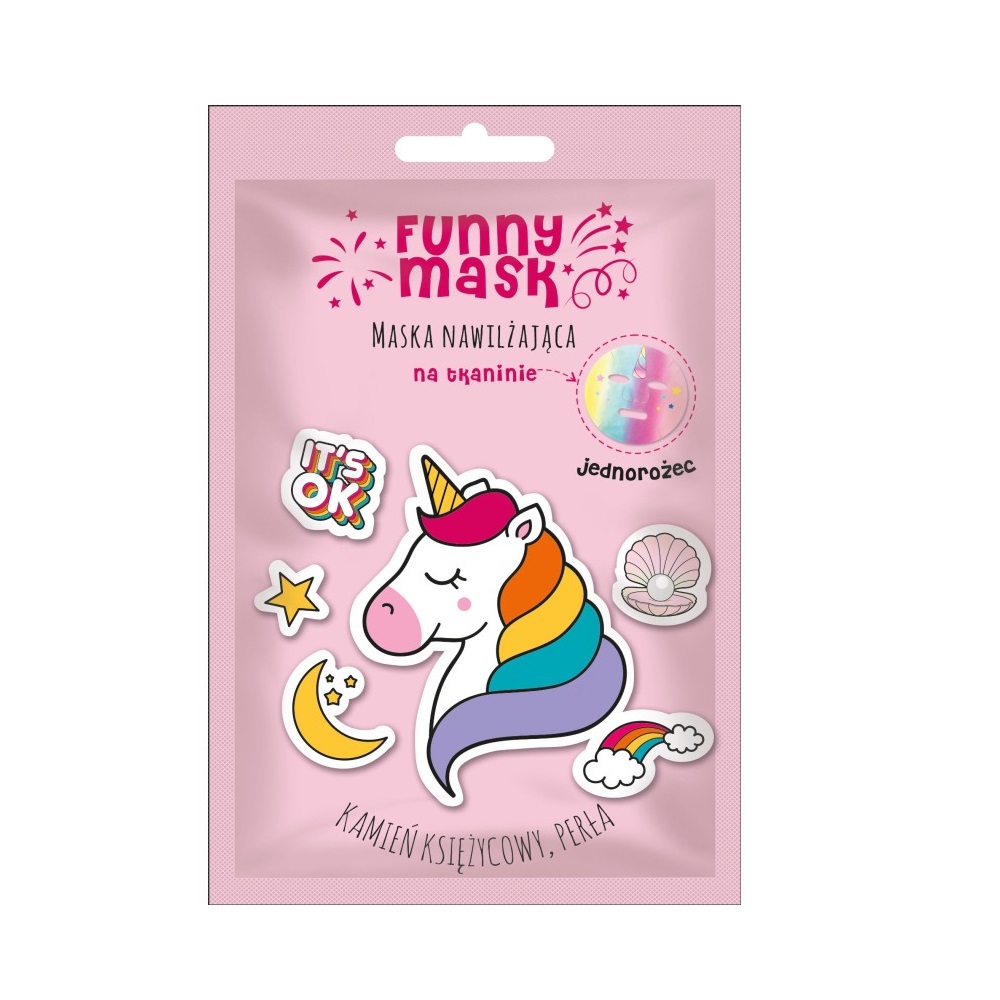 3642711663326375 Funny Mask maska nawilżająca na tkaninie Jednorożec - obrazek 1