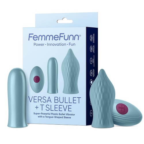 36439731692712588 Versa Bullet With T Sleeve wibrator z nakładką Light Blue - obrazek 1