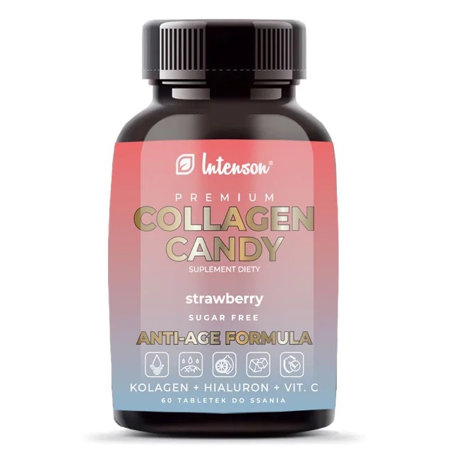36699811684484590 Collagen Candy suplement diety o smaku truskawkowym 60 tabletek do ssania - obrazek 1
