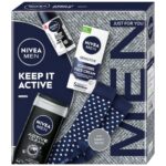 Men Keep It Active zestaw żel pod prysznic 3w1 250ml + antyperspirant roll-on 50ml + łagodzący krem nawilżający do twarzy 75ml + skarpetki