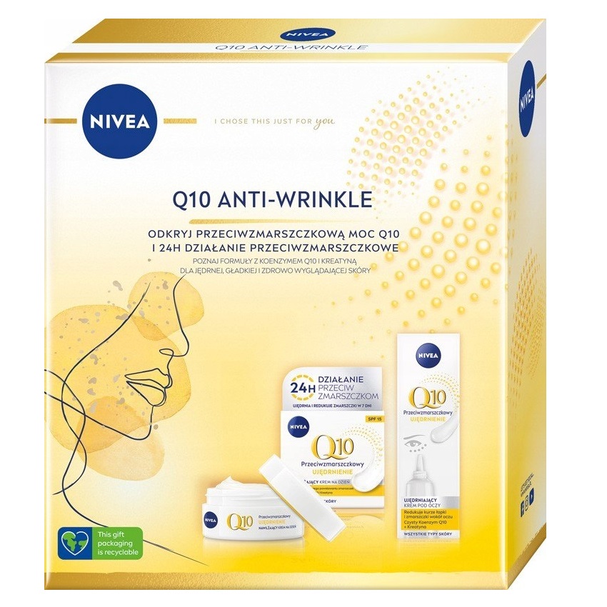 3689871664799727 Q10 Anti-Wrinkle zestaw przeciwzmarszczkowy nawilżający krem na dzień 50ml + przeciwzmarszczkowy krem pod oczy 15ml - obrazek 1