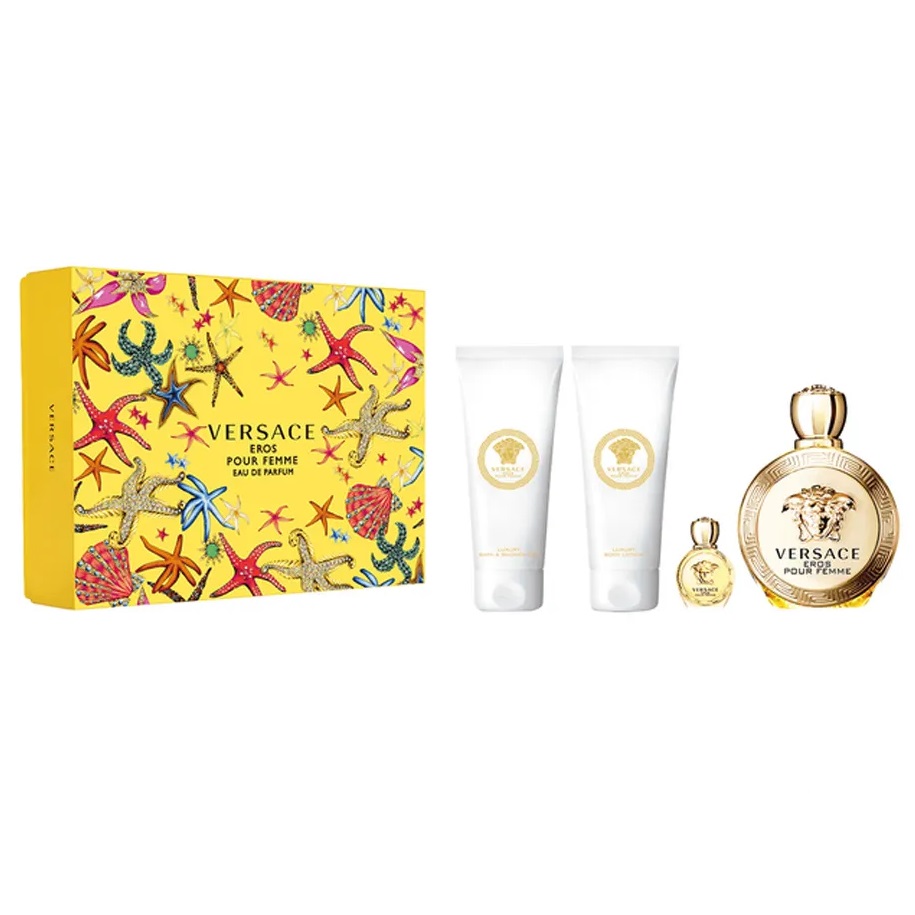 36941001712323227 Eros Pour Femme zestaw woda perfumowana spray 100ml + woda perfumowana 5ml + żel pod prysznic 100ml + balsam do ciała 100ml - obrazek 1