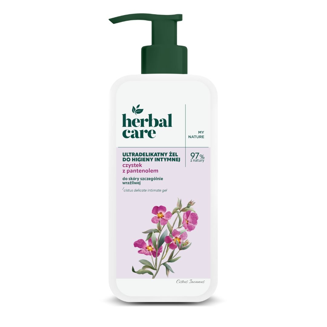 37155371763401283 Herbal Care ultradelikatny żel do higieny intymnej czystek i pantenol 330ml - obrazek 1